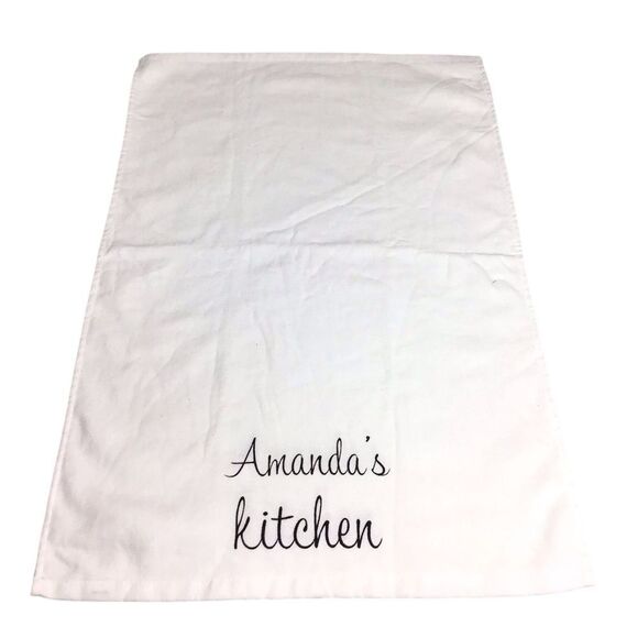 Anthropologie Cupcakes and Cashmere Personalized Kitchen Towel Amanda New White - Picture 2 of 6